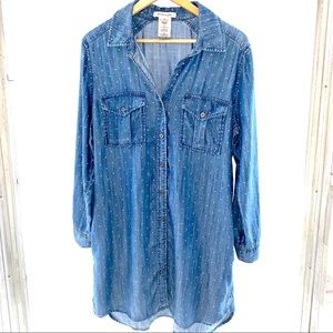 Philosophy | Chambray Polka Dot Button Down Tunic